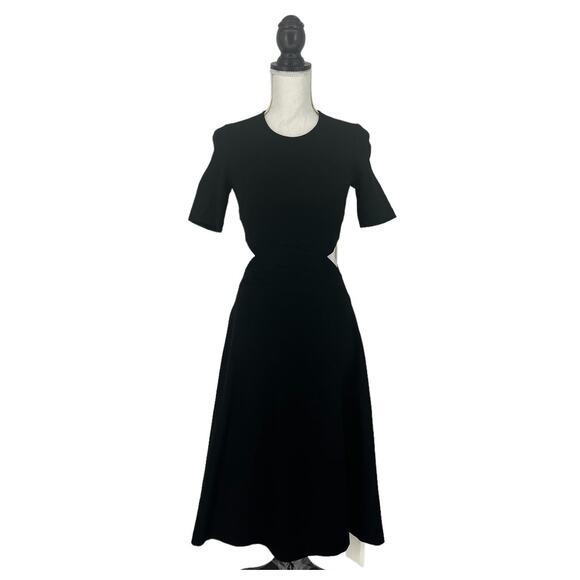 Rosetta Getty Cutout Stretch Jersey Midi Dress In Black - Picture 3 of 16